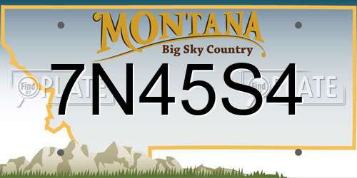 7N45S4 Montana License Plate