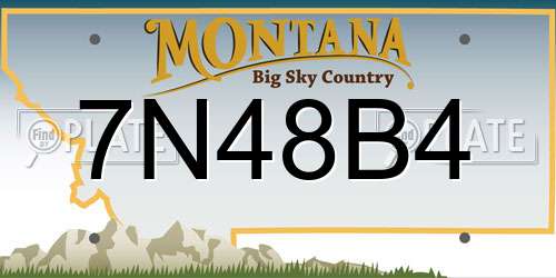 7N48B4 Montana License Plate