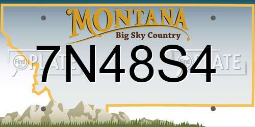 7N48S4 Montana License Plate