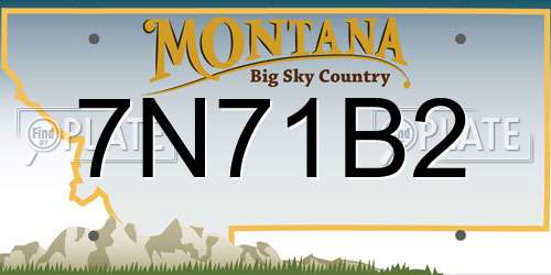 7N71B2 Montana License Plate
