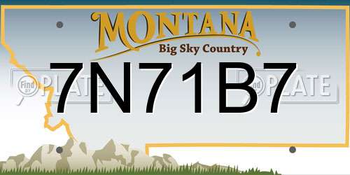 7N71B7 Montana License Plate