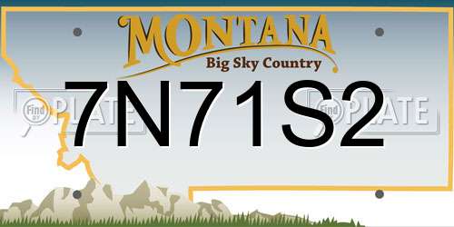 7N71S2 Montana License Plate
