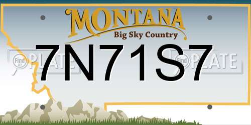 7N71S7 Montana License Plate