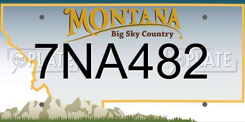 7NA482 Montana License Plate