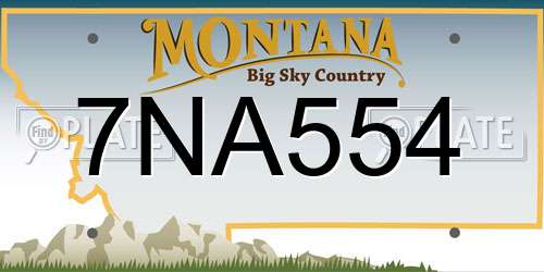 7NA554 Montana License Plate