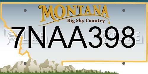 7NAA398 Montana License Plate