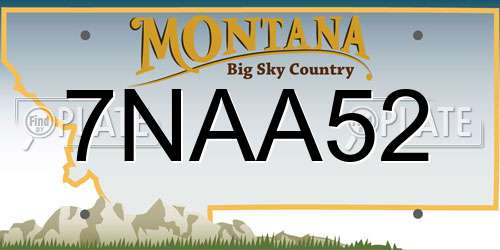 7NAA52 Montana License Plate