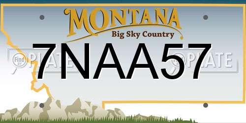 7NAA57 Montana License Plate
