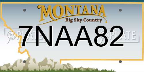 7NAA82 Montana License Plate