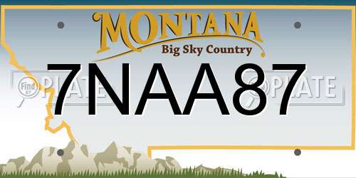 7NAA87 Montana License Plate