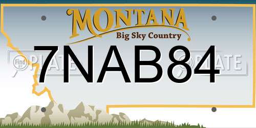 7NAB84 Montana License Plate