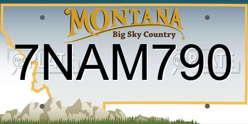 7NAM790 Montana License Plate