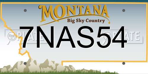 7NAS54 Montana License Plate