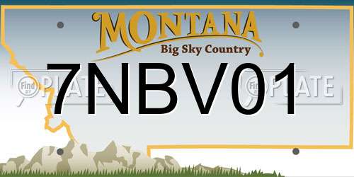 7NBV01 Montana License Plate