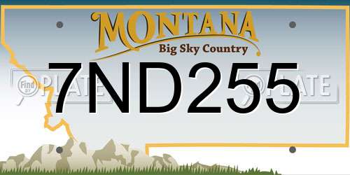 7ND255 Montana License Plate