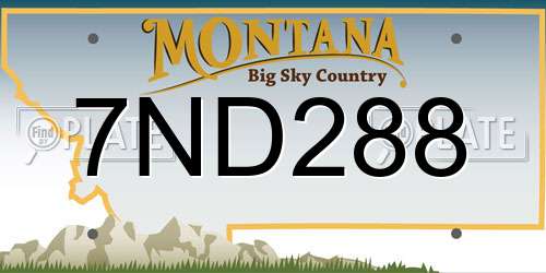 7ND288 Montana License Plate