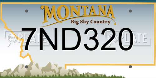 7ND320 Montana License Plate
