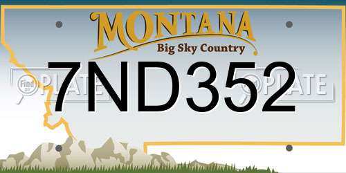 7ND352 Montana License Plate