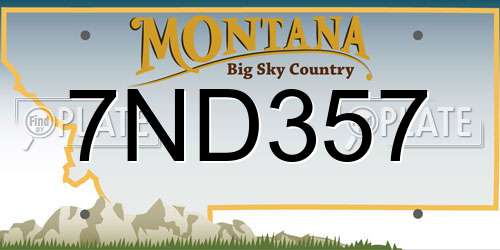 7ND357 Montana License Plate