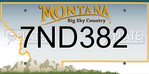 7ND382 Montana License Plate