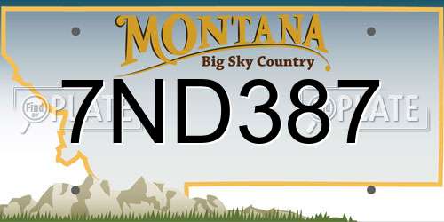 7ND387 Montana License Plate