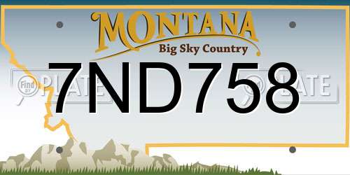 7ND758 Montana License Plate