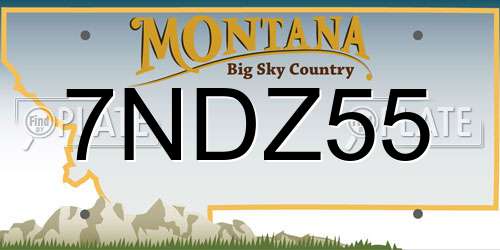 7NDZ55 Montana License Plate