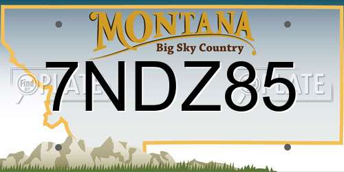 7NDZ85 Montana License Plate