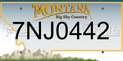 7NJ0442 Montana License Plate