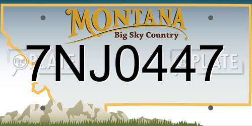 7NJ0447 Montana License Plate