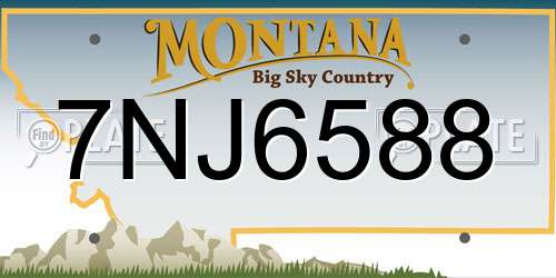 7NJ6588 Montana License Plate