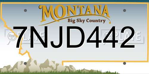 7NJD442 Montana License Plate