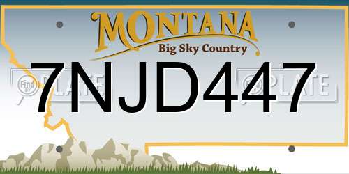 7NJD447 Montana License Plate