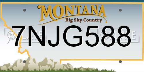 7NJG588 Montana License Plate