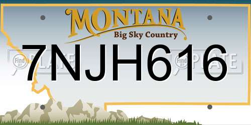 7NJH616 Montana License Plate