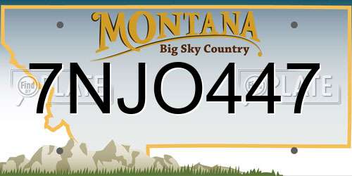 7NJO447 Montana License Plate