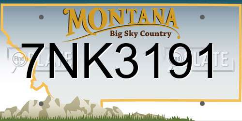 7NK3191 Montana License Plate