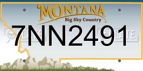 7NN2491 Montana License Plate