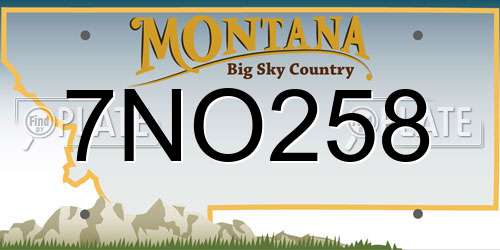 7NO258 Montana License Plate