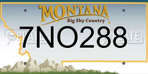 7NO288 Montana License Plate