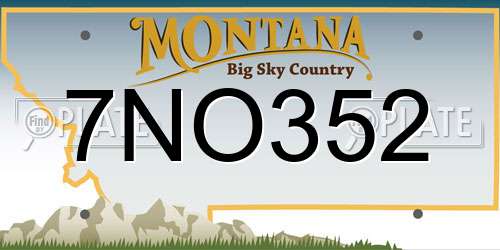 7NO352 Montana License Plate