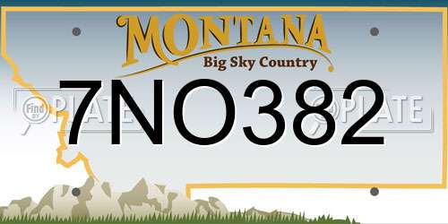 7NO382 Montana License Plate