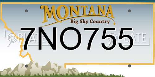 7NO755 Montana License Plate