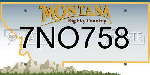 7NO758 Montana License Plate