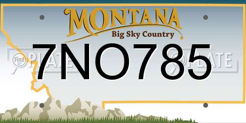 7NO785 Montana License Plate