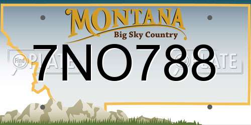 7NO788 Montana License Plate