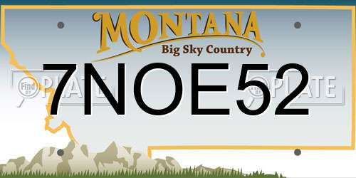 7NOE52 Montana License Plate
