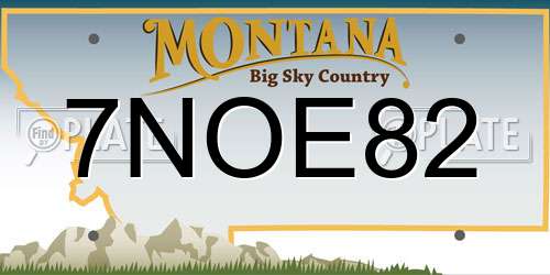 7NOE82 Montana License Plate