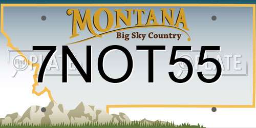 7NOT55 Montana License Plate