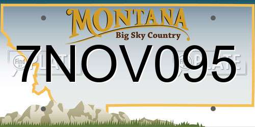 7NOV095 Montana License Plate